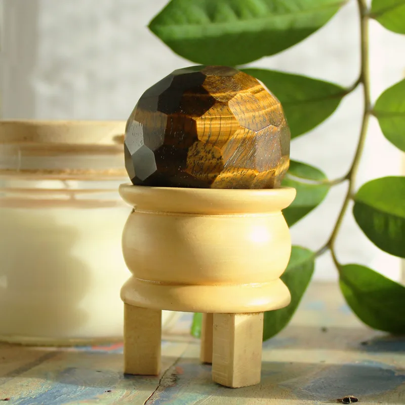 Gemstone Faceted Healing Ball & Stand Tigereye — foto 2
