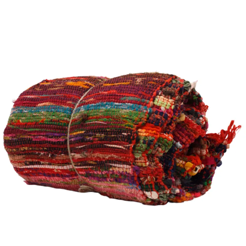 150 x 90cm Luxury Rag Rug - Red — foto 3
