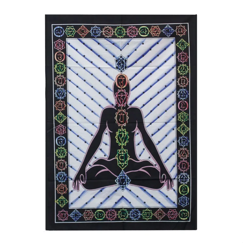 Handbrushed Cotton Wall Art Chakra Buddha