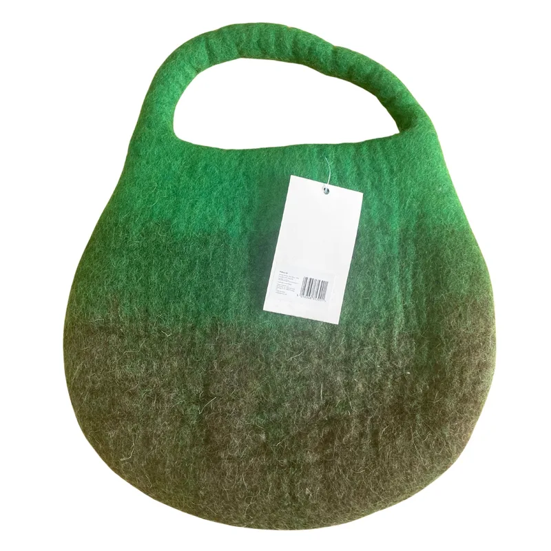 Water Felted Bee Bag One Handle with Magnet Garden Greens — foto 2