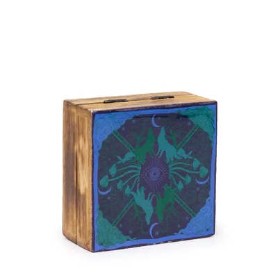 Small Enameled Square Scatola 10x10x4.2cm - Hop Hare — foto 1