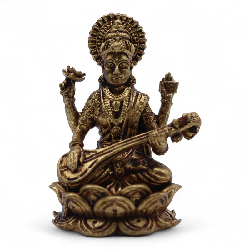 Brass Miniature Gods Sarswati 49mm