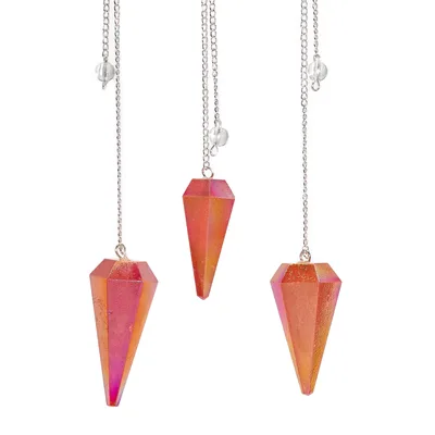 Six Sided Pendulum - Aurora Crystal Peach - 4cm — foto 1