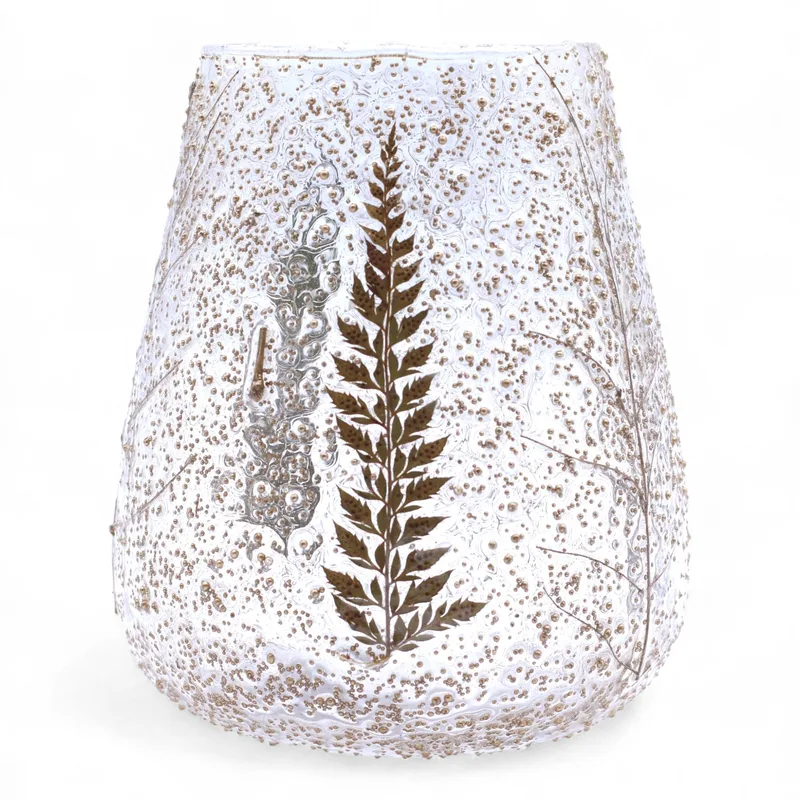Naturale Floral Glass Large Bowl Candela Porta Pino - — foto 1