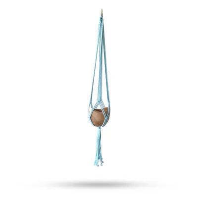 Macrame Pot Porta Classic - Powder Blu Med Pot