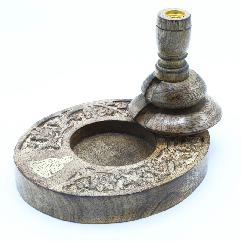 Med Mango Legno Backflow Bruciatore Brass Buddha