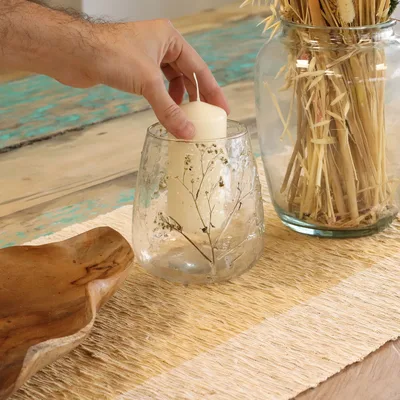 Naturale Floral Glass Vase Candela Porta Margarita - — foto 4