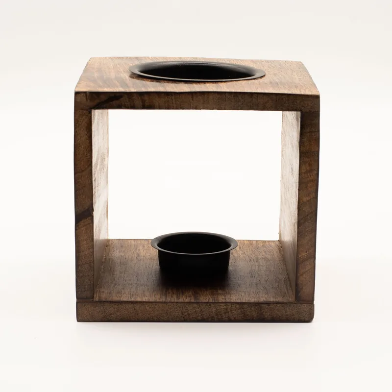 Large Square Mango Legno Olio Bruciatore Albero of Life — foto 1