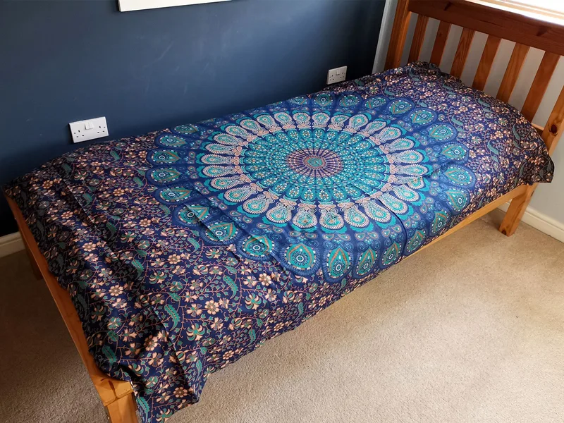Single Cotton Bedspread + Wall Hanging Classic Mandala 130cm x 200cm — foto 1