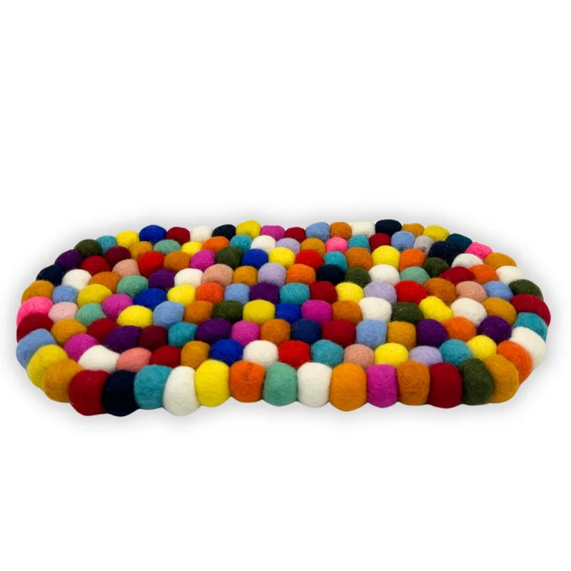 Felt Ball Oval Centre Mat 38x18cm Multi Colour — foto 2