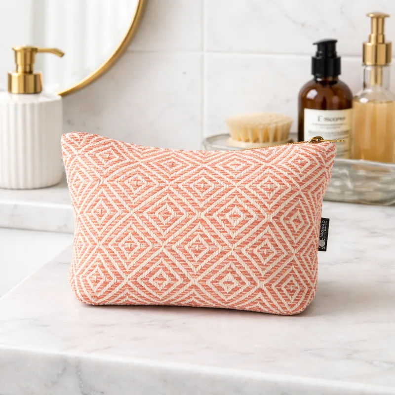 Nomad Sari Indian Jacquard Toiletry Bag Coral Maze — foto 5