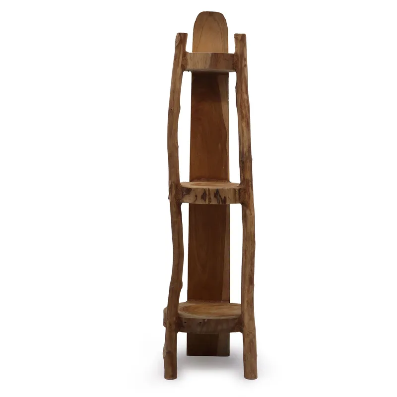 Naturale Teak Corner Unit 3 Shelves 90cm high