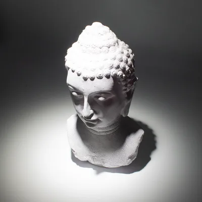 Buddha Bust Lamp Lavanda Crackle - Oval Stand — foto 4