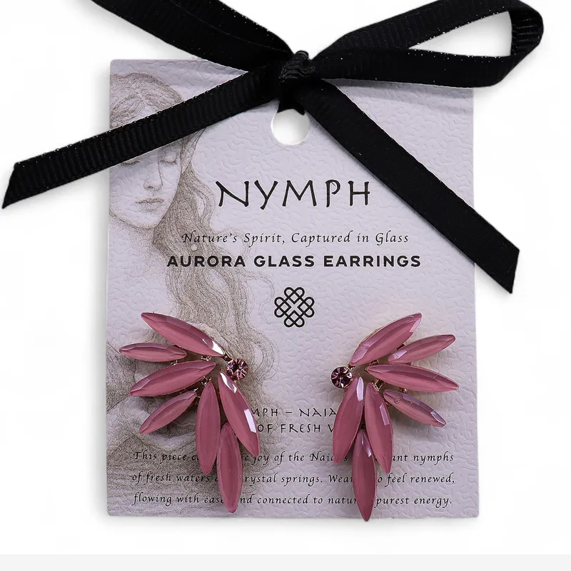 Soft Pink - Vintage Glass - Faries - Earrings — foto 2