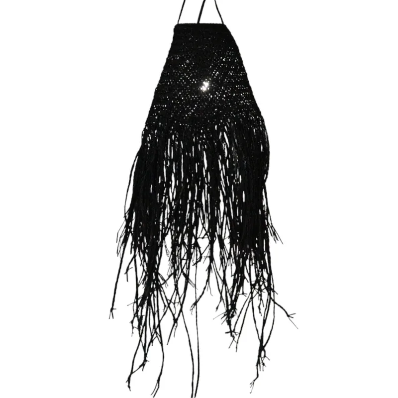 Nero Braided in Doum Suspension Lamp Shade 20x15cm