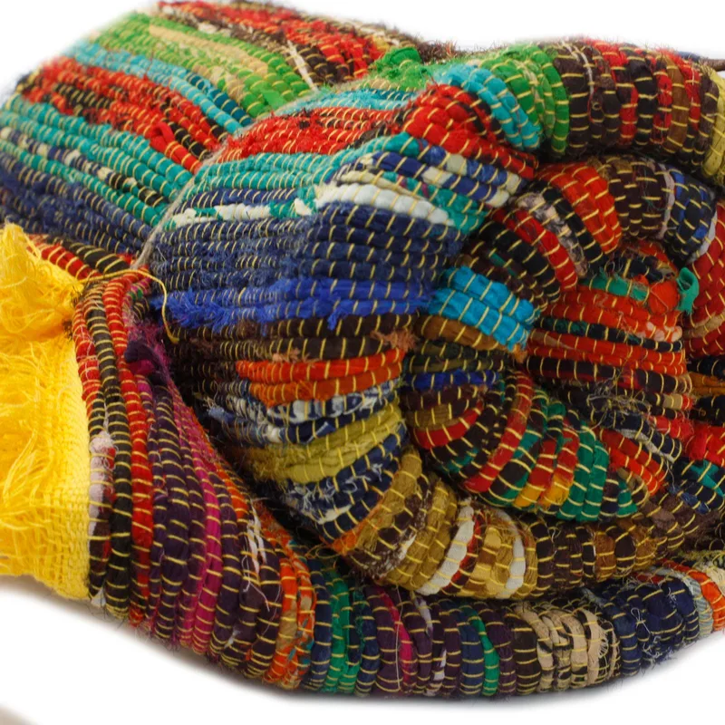 154 x 90cm Luxury Rag Rug - Yellow — foto 4
