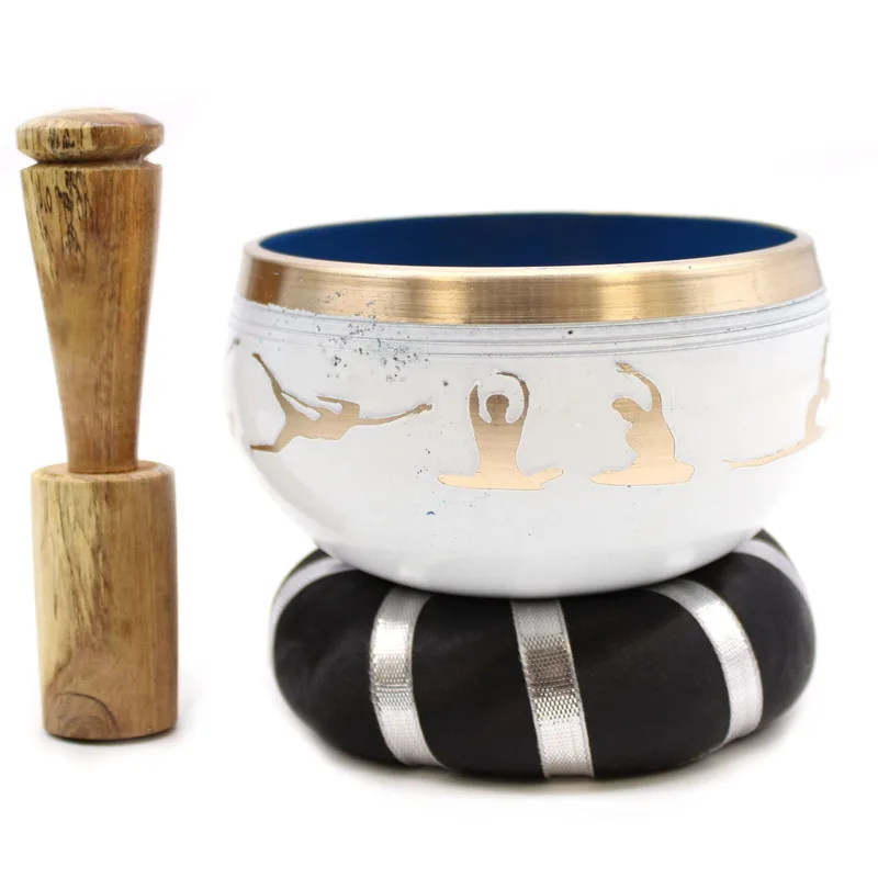 Yoga Moves Singing Bowl Set- White/Blue 10.7cm — foto 5