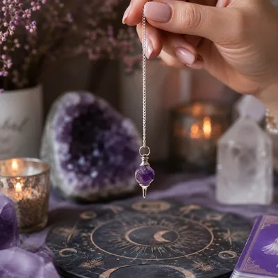 Faceted Gemstone Pendulum Amethyst — foto 2