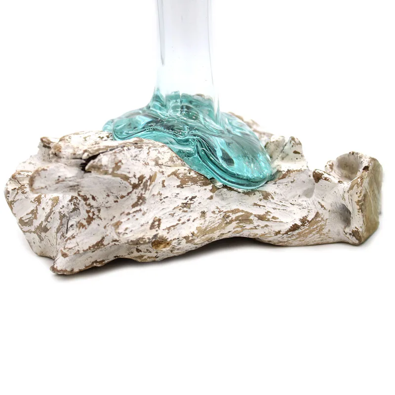 Molten Glass on Whitewash Legno Vase Medium — foto 4