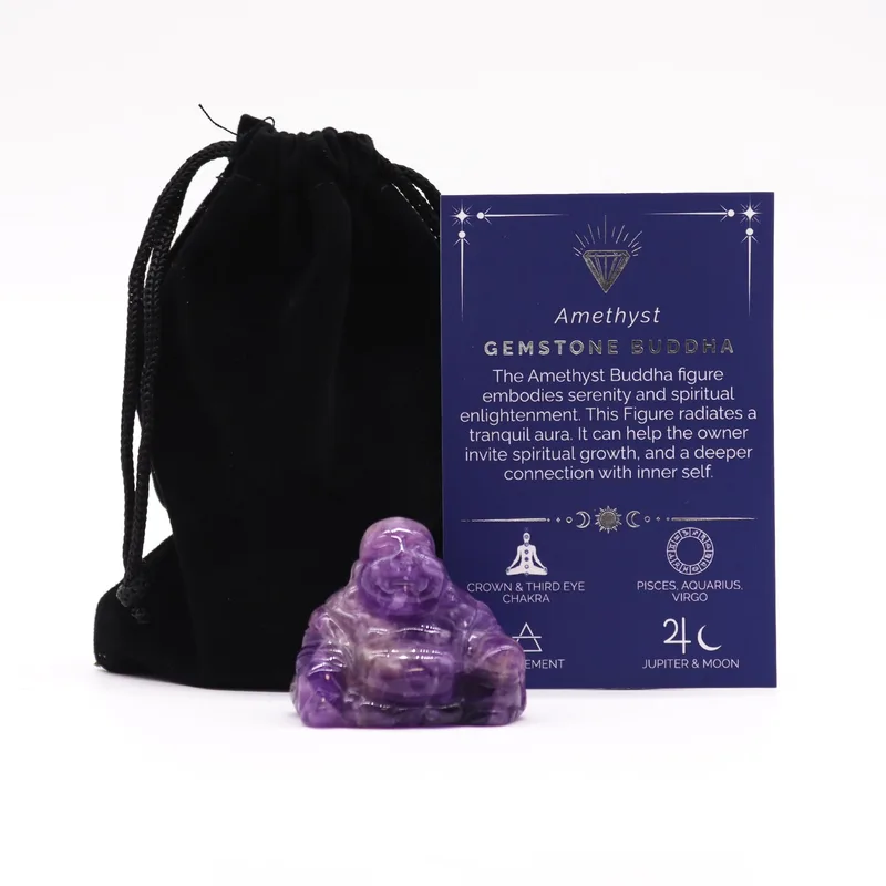Gemstone Small Buddha Amethyst 35x40x23mm