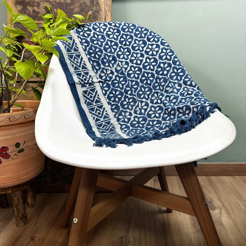Fatto a mano Indigo Runner 170x60cm Madjid Tiles