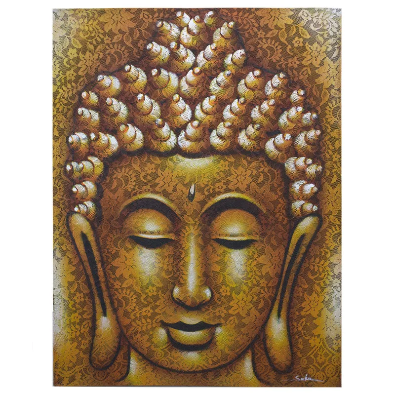 Buddah Painting - Oro Brocade Detail