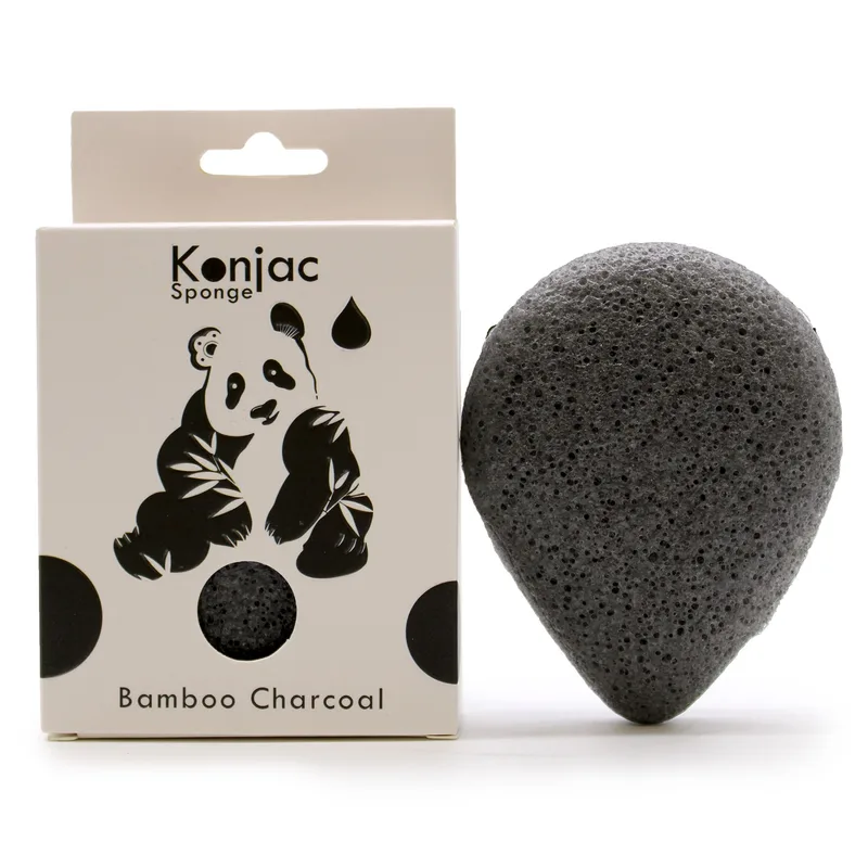 Teardrop Konjac Sponge - Bamboo Charcoal - Anti-bacterial