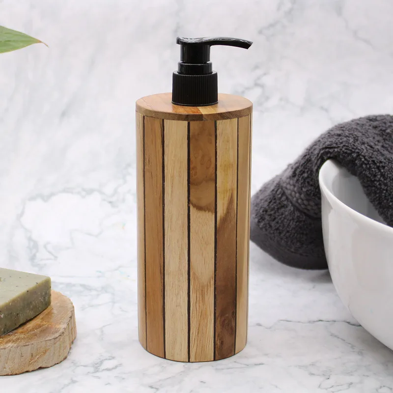 Naturale Teakwood Sapone Dispencer Round