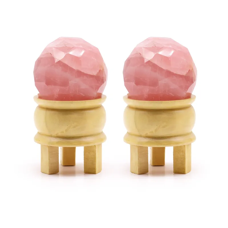 Gemstone Faceted Healing Ball & Stand Rosa Quartz — foto 3