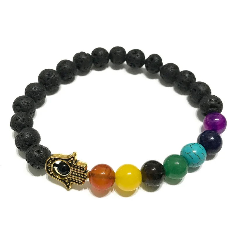 Bracciale di Pietra Vulcanizzata - Hamsa Chakra