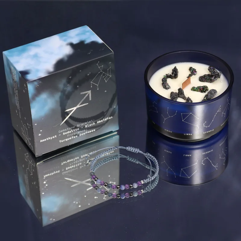 Zodiac Crystal Candela with Gemstone Bracelet Sagittarius — foto 5