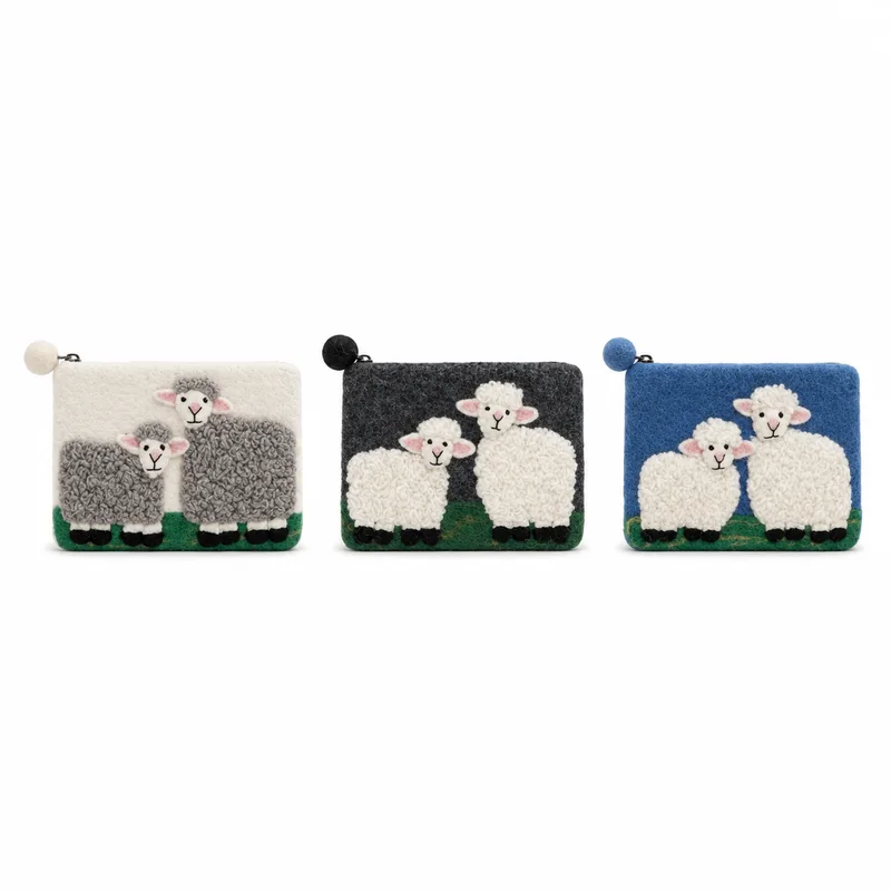 Countryside Classic Sheep Felt Zipper Pouch (3 asst) — foto 1