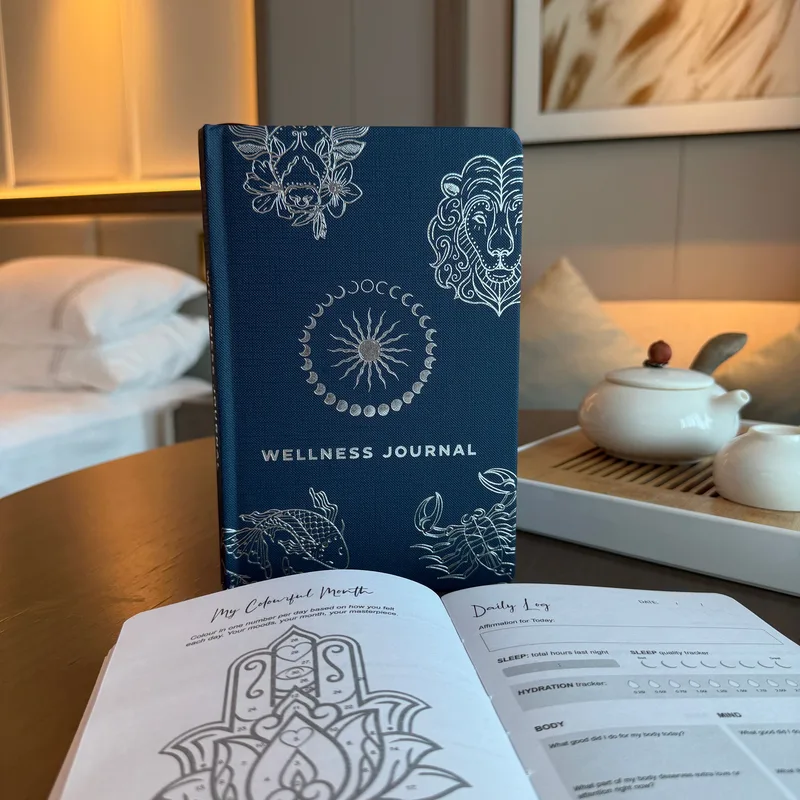 Midnight Blu Wellness Journal - 120 pages - Argento Zodiac — foto 2