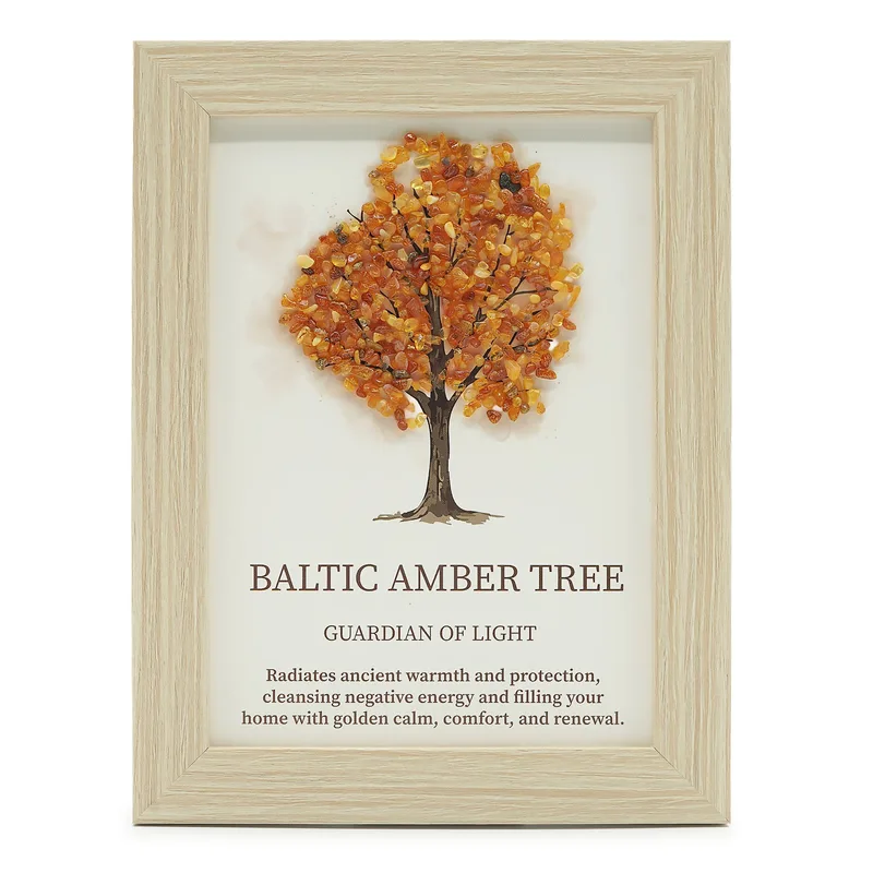 Gemstone Picture - Albero of Life - Baltic Ambra (20x14.7x1cm)