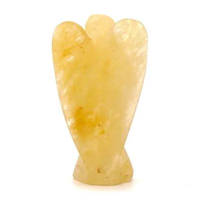 Hand Carved Gemstone Angel - Yellow Aventurine — foto 2