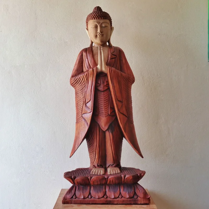 Hand Carved Buddha Statue 100 cm Welcome — foto 3