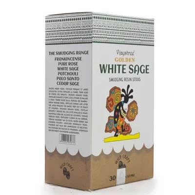 30g Golden Bianco Sage Smudging Resin Sticks (6s) — foto 4
