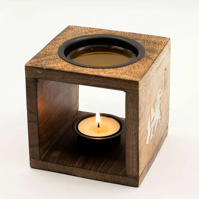 Square Mango Legno Olio Bruciatore - Elephant — foto 3