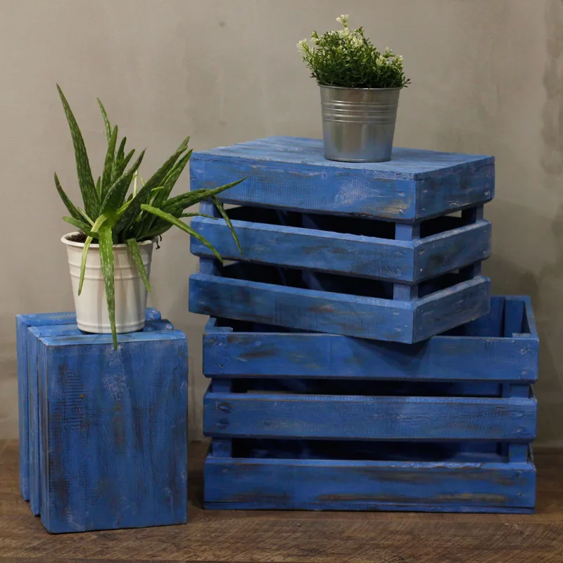 Set of 3 Storage/Display Boxes - Bluewash — foto 1