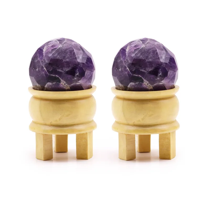 Gemstone Faceted Healing Ball & Stand Amethyst — foto 2