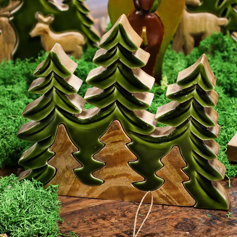 Lost in the Forrest Three Trees 3D Wooden Decoration 20x23cm — foto 5