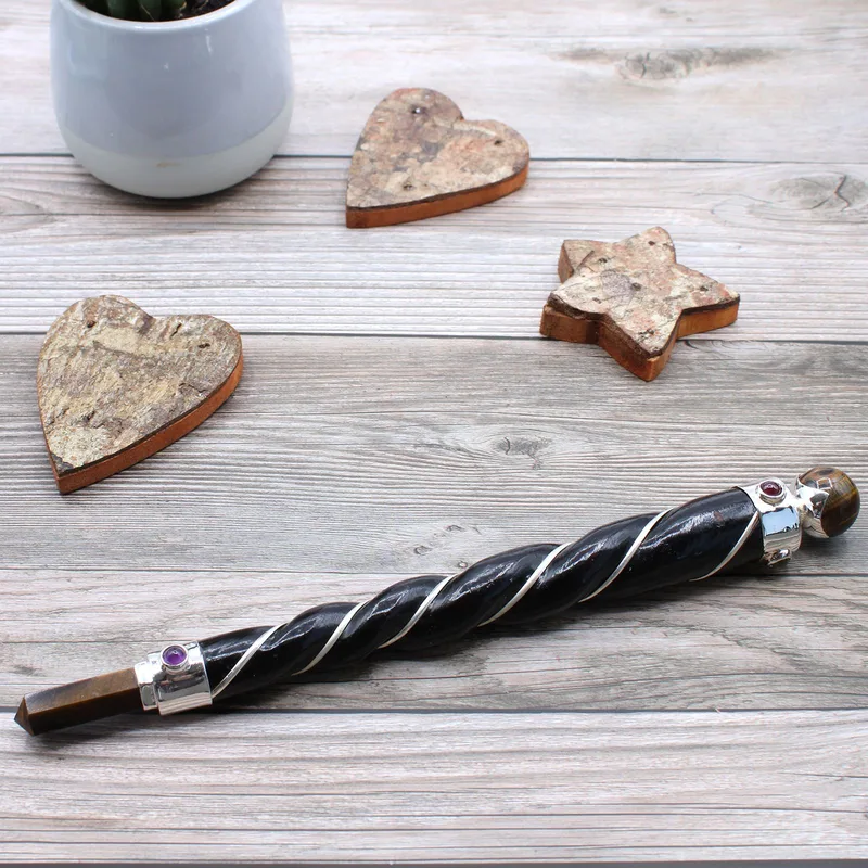 Twisted Healing Wand Copper Tiger Eye Star — foto 1