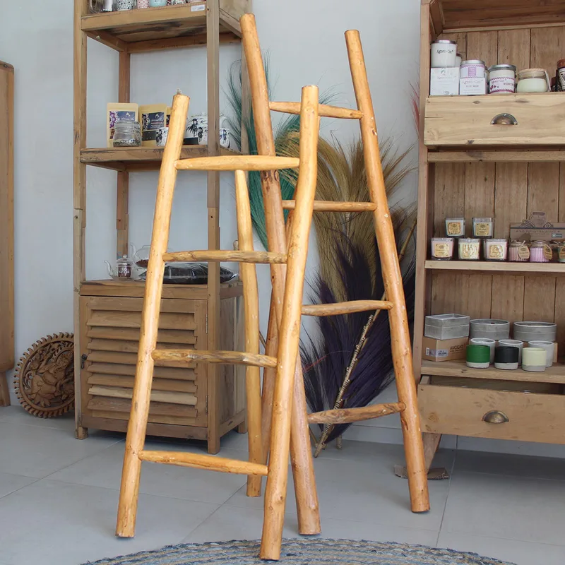 Large Teak Ladder - 1.5m - Naturale — foto 3