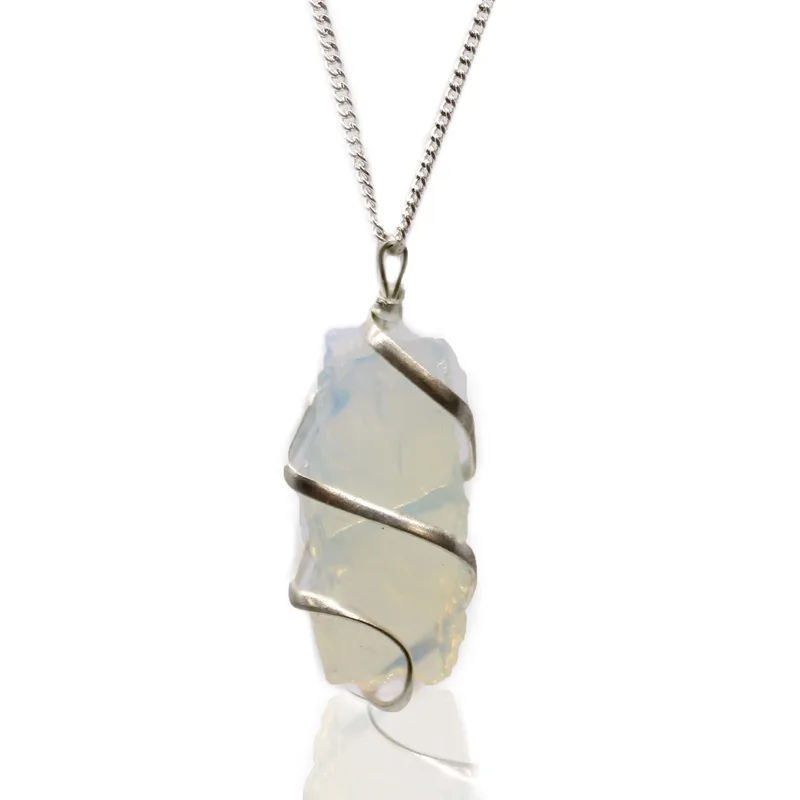 Cascade Wrapped Necklace Rough Opalite — foto 3