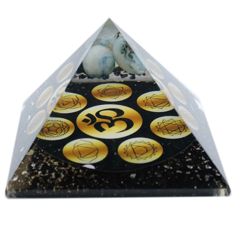 Orgonite Pyramid Midnight Om Chakra 90mm — foto 2