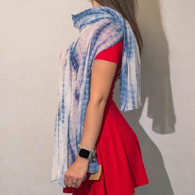 Nomad Sari Party Shine Scarf – Dusky Blu (180×50cm) — foto 1