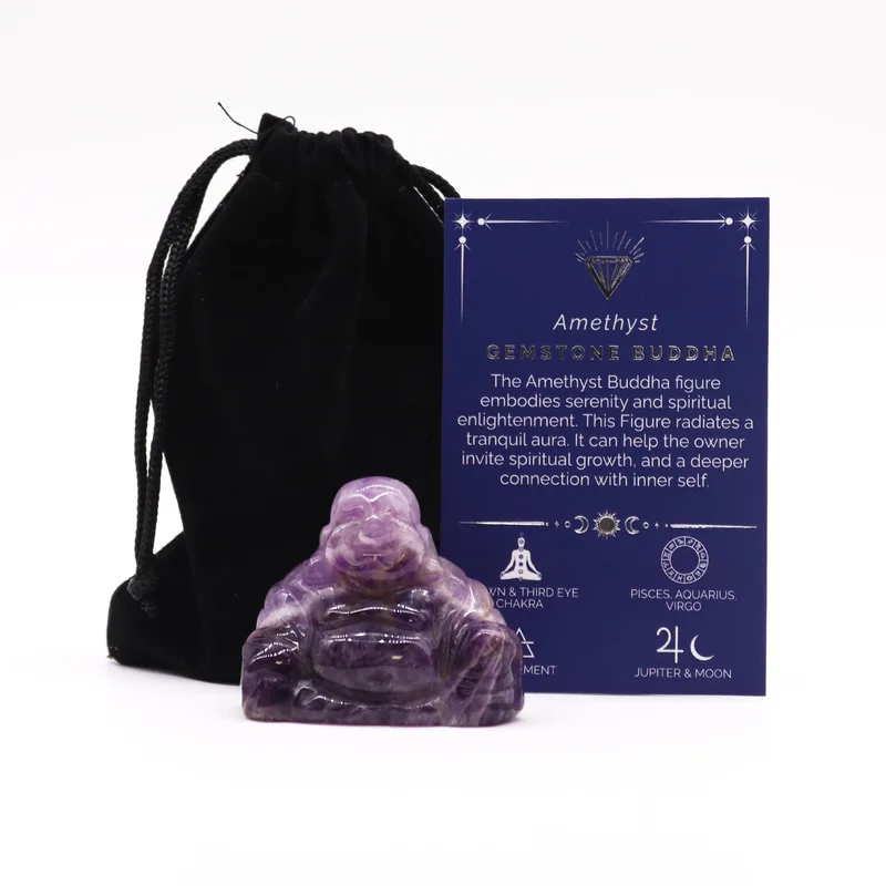 Gemstone Large Buddha Amethyst 50x40x20mm