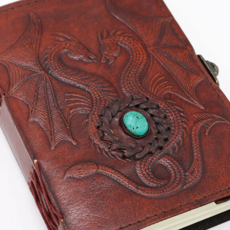 Two Dragons Esoteric Notebook Red Tan 200 pages Stich Edge 17.5x12.5x3cm — foto 1