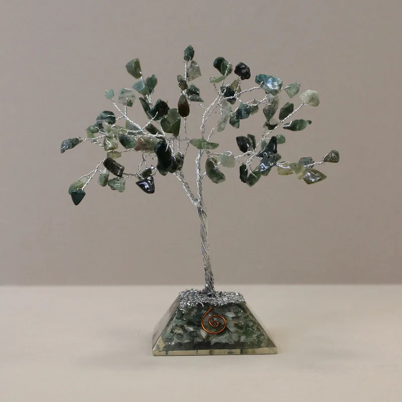 Gemstone Albero with Organite Base 80 Stone Moss Agate — foto 3