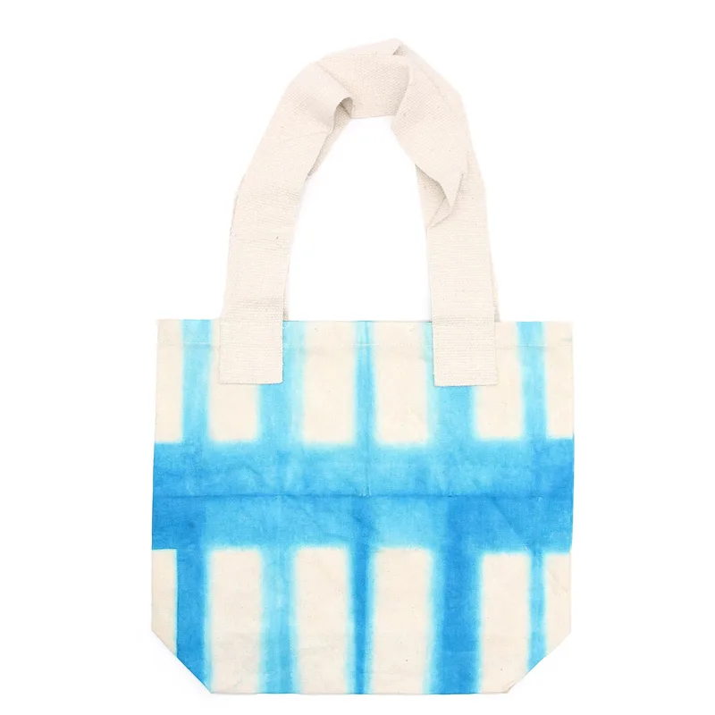 Naturale Tye-Dye Cotton Bag 38x42x12cm Sky Blu Blocks Naturale Handle